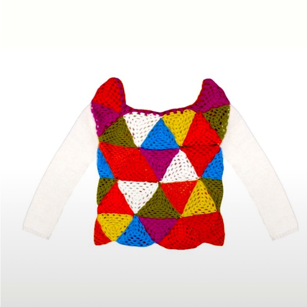 Batsheva Vivien Crochet Sweater in Multi Triangle